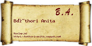 Báthori Anita névjegykártya
